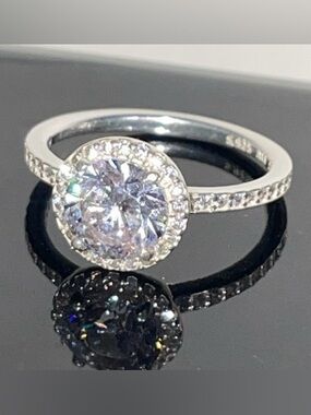 NEW Condition Pandora 925 Sterling Silver Halo Ring with CZ Stones